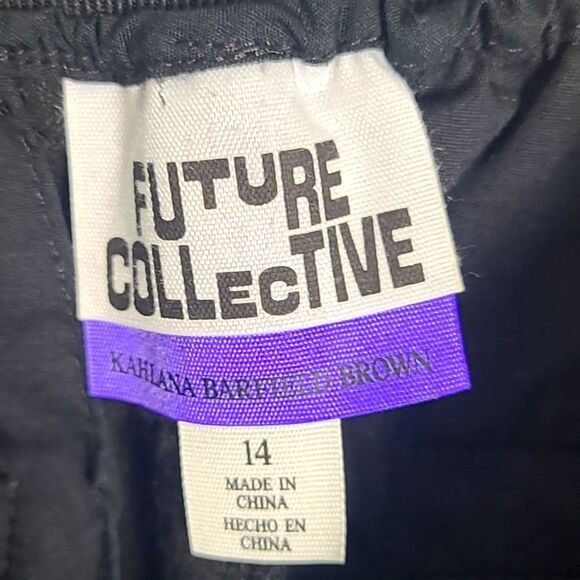 Future Collective Black Ponte Flare Pleated Trouser, Size 14 - Picture 11 of 12